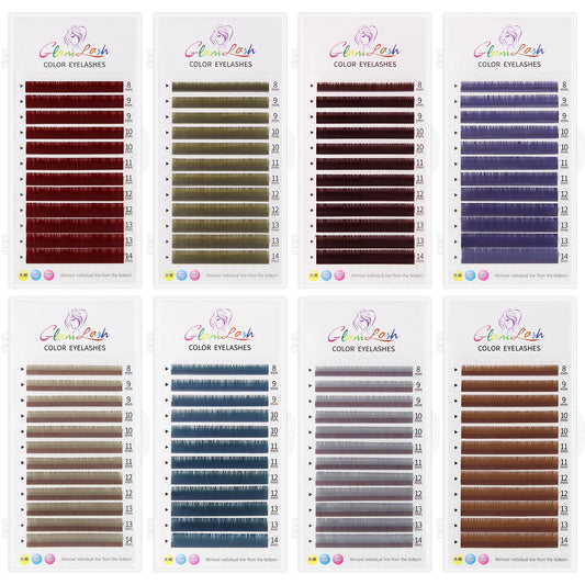 GLAMLASH Morandi Grey Colored Lash Extensions – Natural Individual Eyelashes