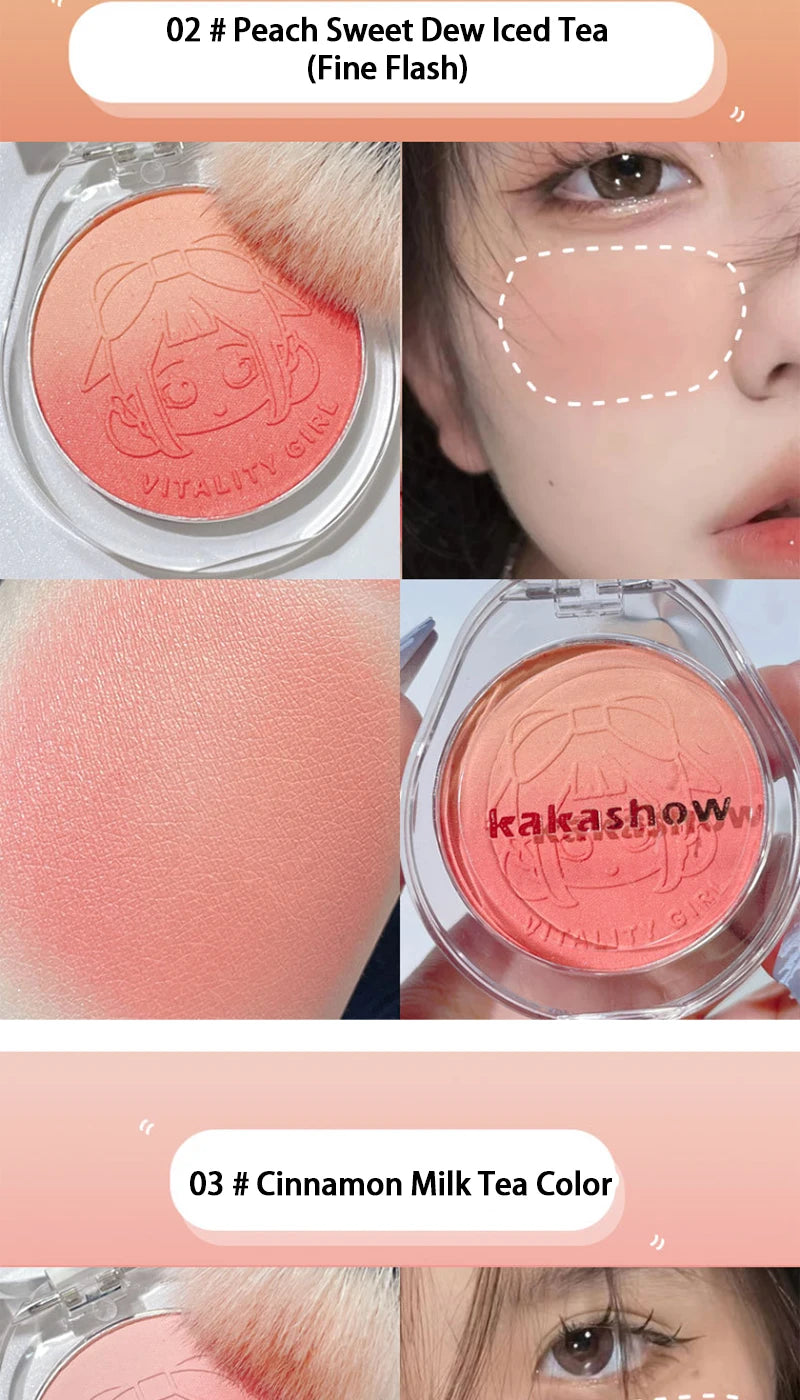 Rubor degradado LuxuryGlow Kakashow – Tono nude natural, acabado mate duradero (4 g)