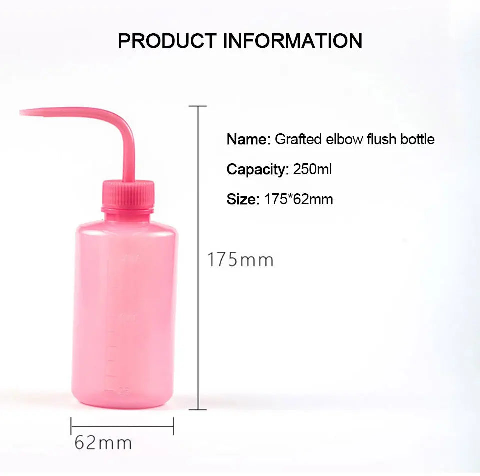 YASHICORAL 250/500ml Eyelash Cleaning Bottle – Curved Spout Lash & Brow Rinse Tool