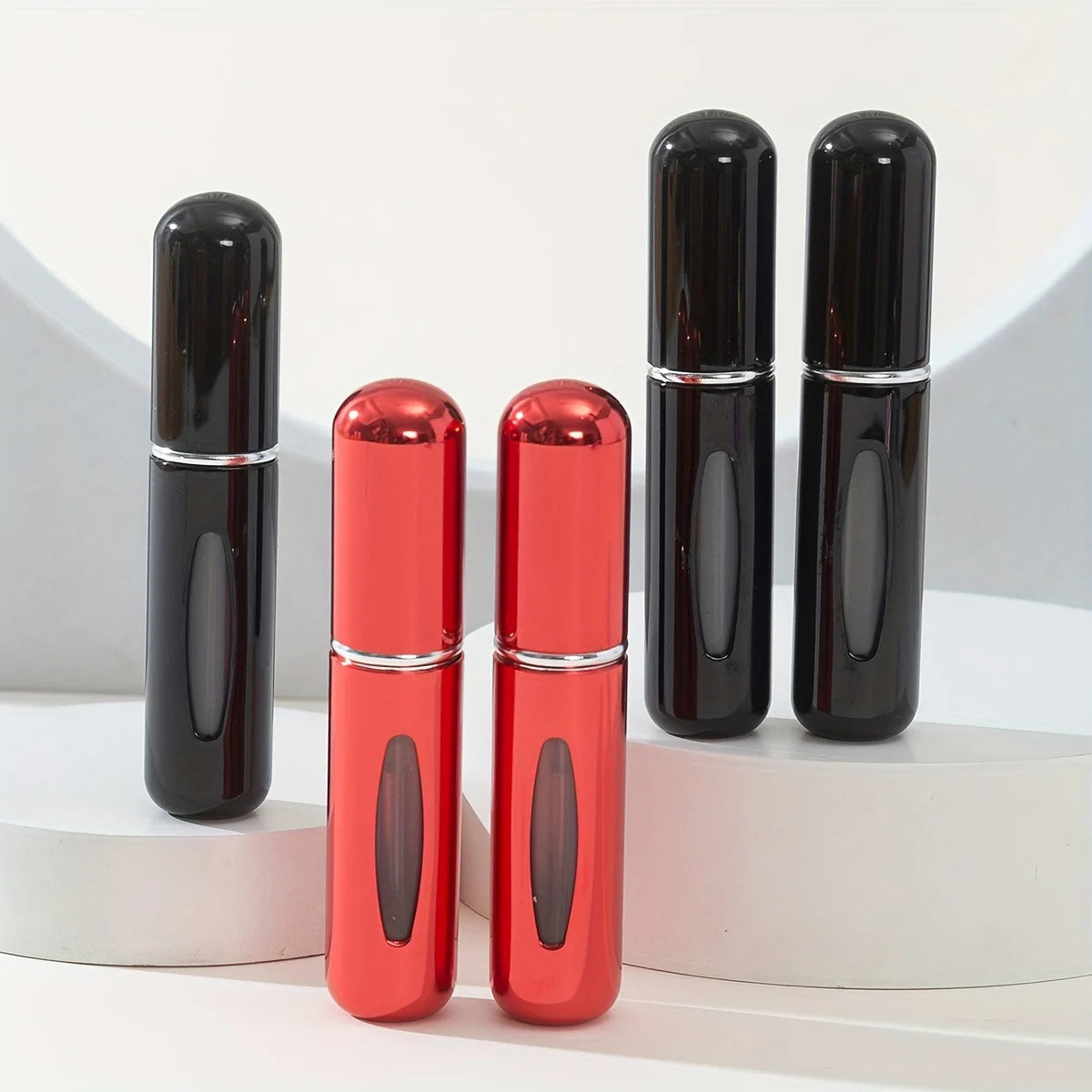Botellas pulverizadoras de perfume portátiles LuxuryGlow (paquete de 5): atomizadores de viaje recargables para uso diario