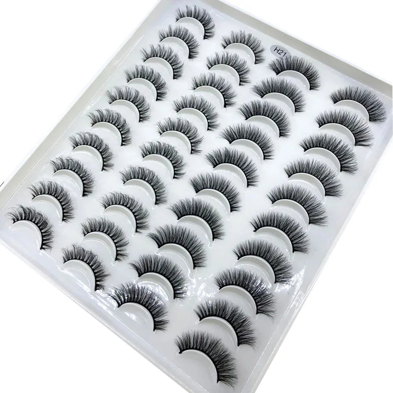 HBZGTLAD 20 Pairs 3D Faux Mink Lashes – Soft, Wispy, Reusable False Eyelashes Set