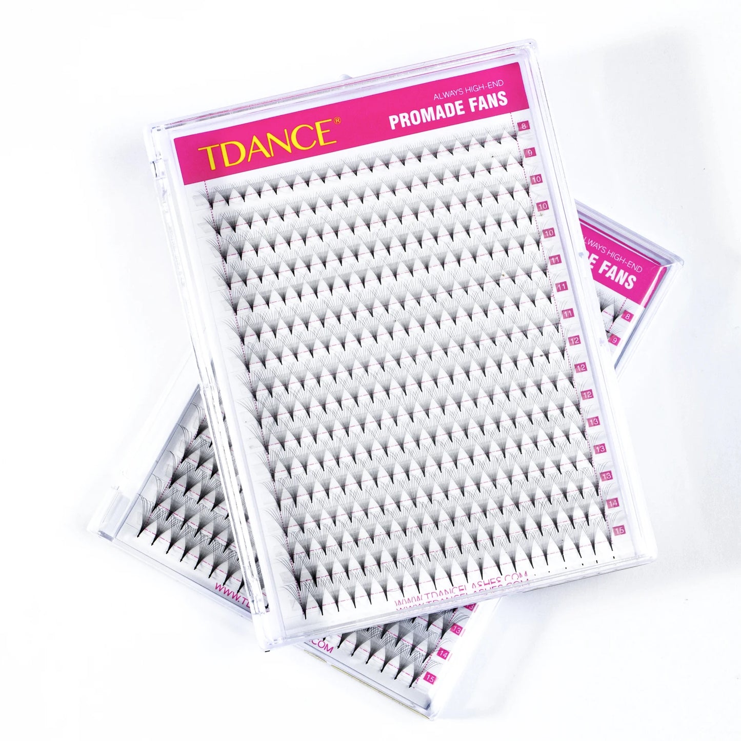 TDANCE 320 Premade Volume Lash Fans | 16-Line Tray | 3D–24D Pointy Base Faux Mink Extensions