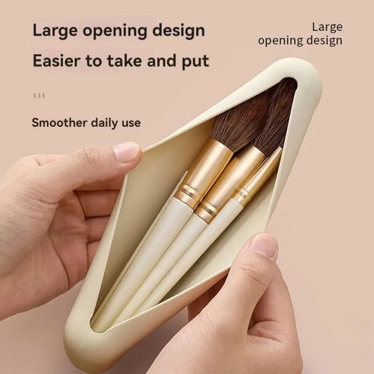 LuxuryGlow Silicone Makeup Brush & Brow Pencil Case | Dustproof Portable Travel Pouch