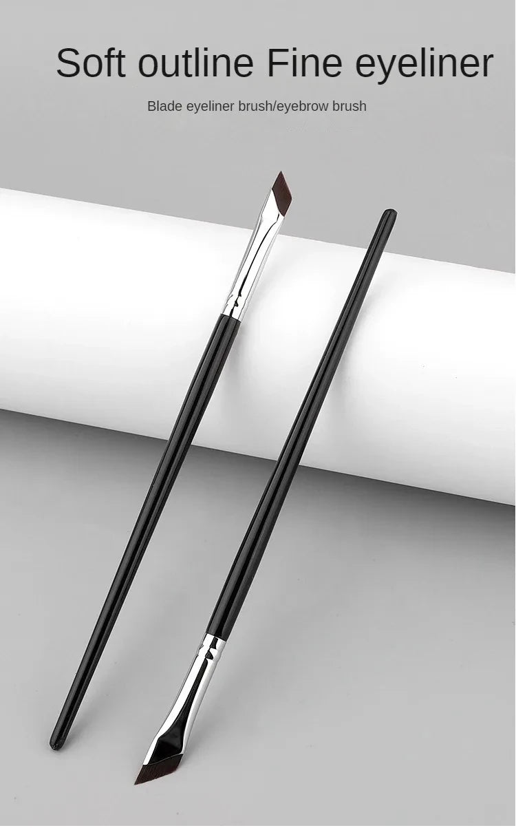 LuxuryGlow Ultra-Thin Angled Eyeliner & Eyebrow Brush | Precision Makeup Tool