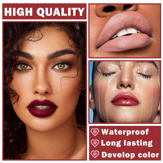 LuxuryGlow Matte Long-Lasting Waterproof Lipstick – Hydrating, High Pigment Lip Color