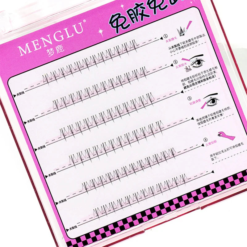 LuxuryGlow Self-Adhesive Eyelash Clusters – No-Glue, Reusable, Natural Look Lashes