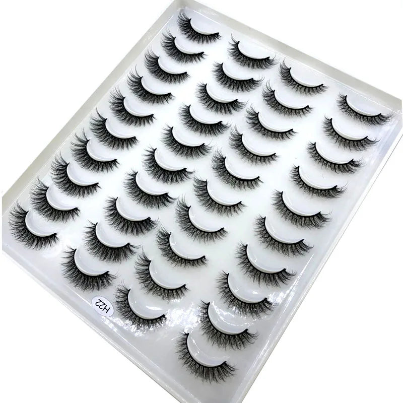 HBZGTLAD 20 Pairs 3D Faux Mink Lashes – Soft, Wispy, Reusable False Eyelashes Set