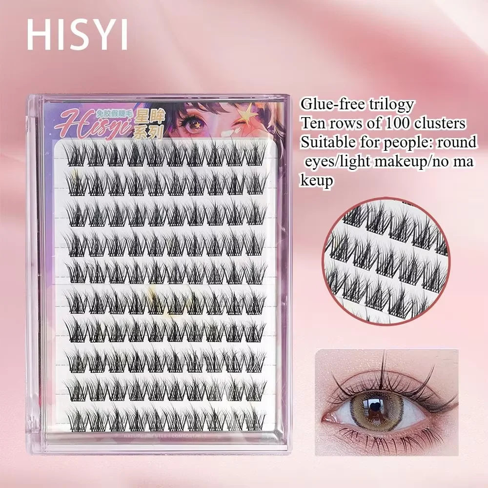 LuxuryGlow Self-Adhesive 3D Cluster Lashes – Glue-Free, Volumizing, Waterproof
