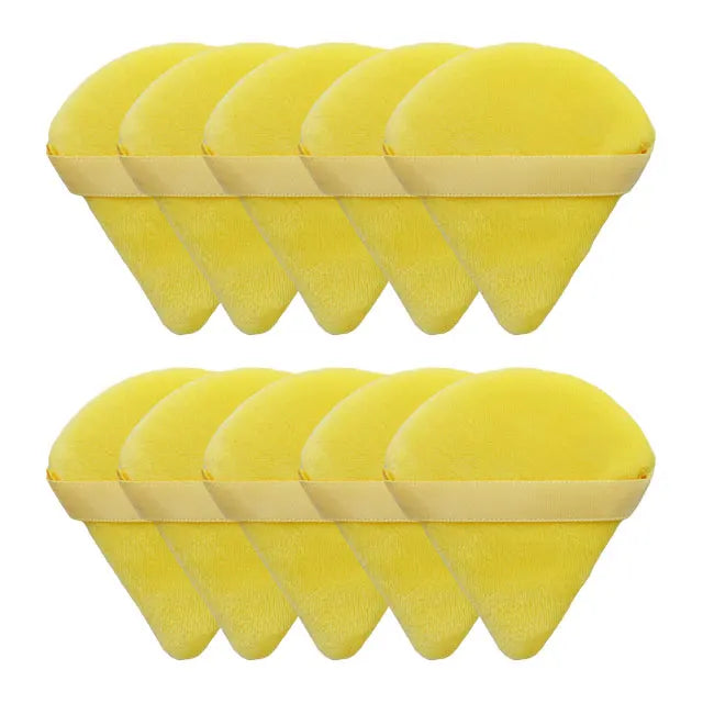 HUAZDS 10/20 قطعة من إسفنجة البودرة المخملية المثلثة - إسفنجة مكياج صغيرة قابلة للغسل