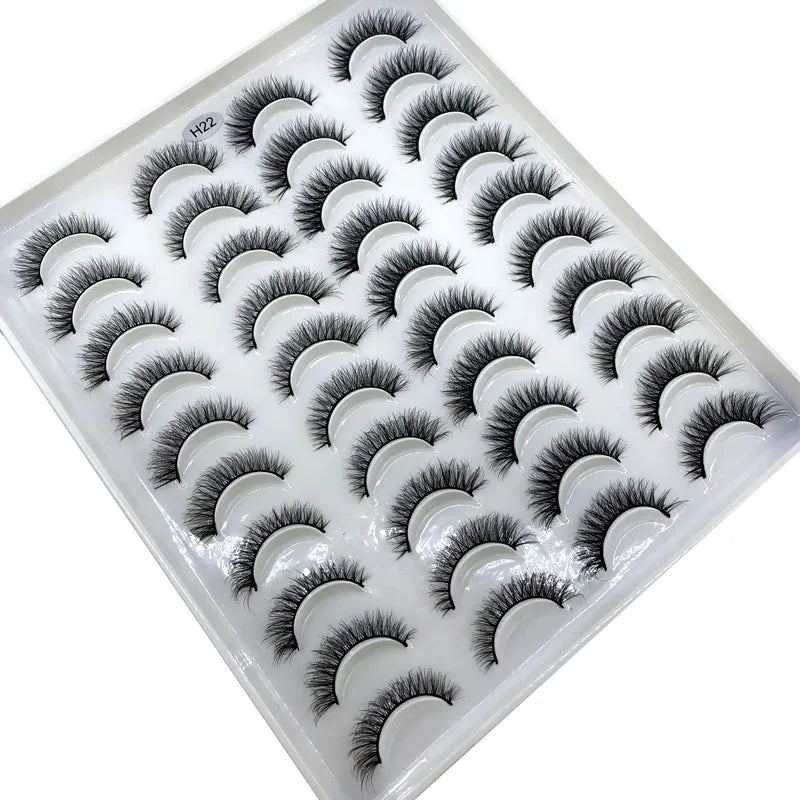 HBZGTLAD 20 Pairs 3D Faux Mink Lashes – Soft, Wispy, Reusable False Eyelashes Set