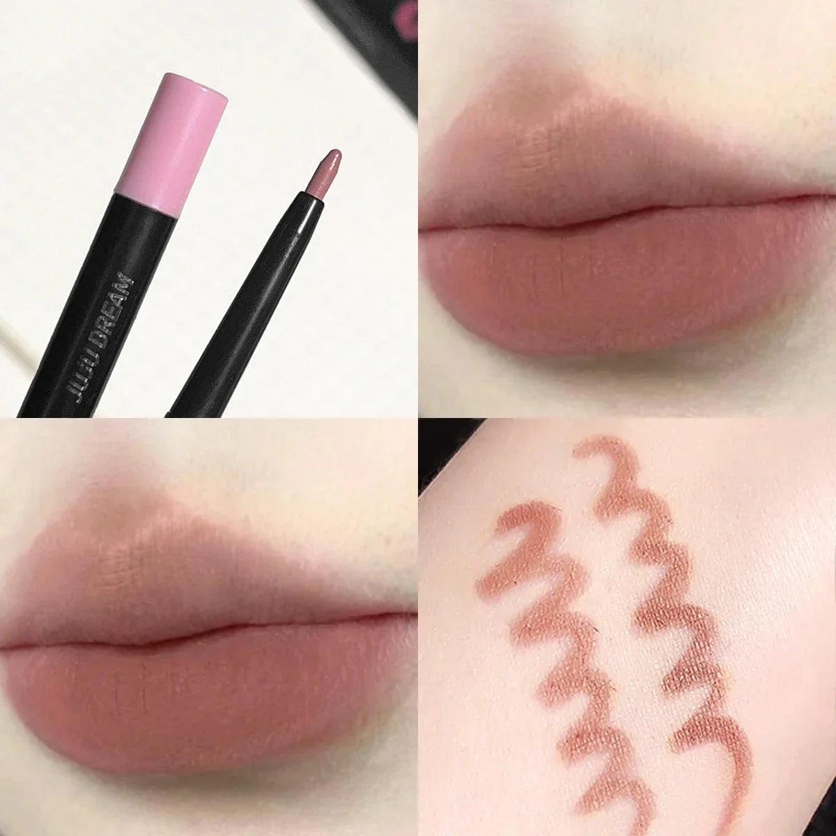 Lápiz delineador de labios mate a prueba de agua LuxuryGlow: 5 tonos duraderos y resistentes a las manchas para un contorno y una definición de labios perfectos.