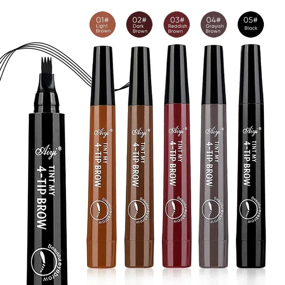 Lápiz de cejas microblading LuxuryGlow de 4 puntas: resistente al agua y a las manchas, potenciador de cejas de aspecto natural.