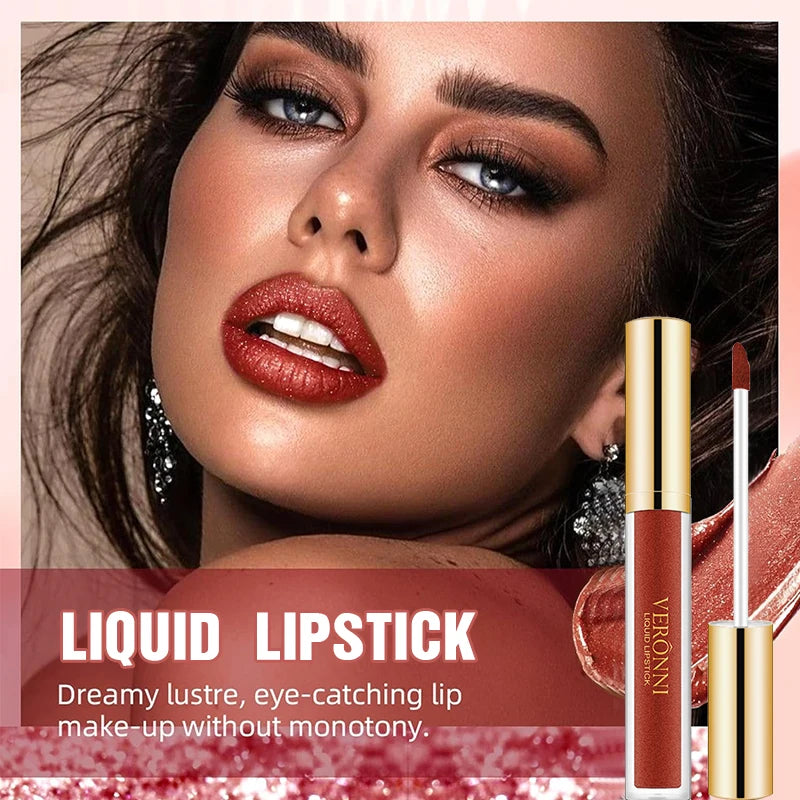 LuxuryGlow 15-Color Glitter Liquid Lipstick Set – Long Lasting, Waterproof & Shiny Lip Gloss