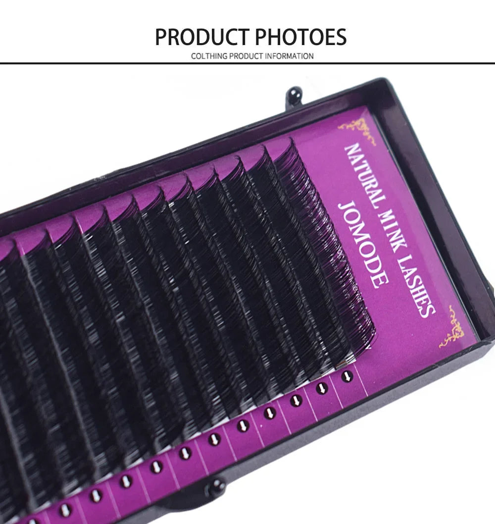 ZXZZS 16-Row Matte Black Individual Eyelash Extensions – Handcrafted Faux Lashes for Soft, Natural Look | Salon & Pro Use
