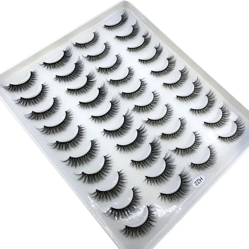 HBZGTLAD 20 Pairs 3D Faux Mink Lashes – Soft, Wispy, Reusable False Eyelashes Set