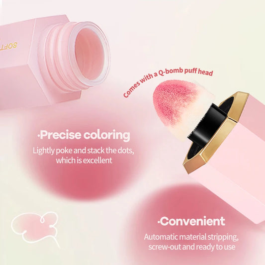 LuxuryGlow 4-Color Matte Liquid Blush | Long-Lasting Waterproof Blush with Sponge