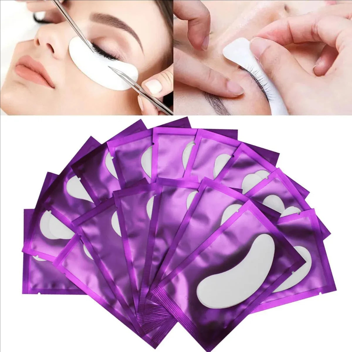 Parches de gel sin pelusa JPNPL MJ para el contorno de ojos: extensiones de pestañas y mascarillas para ojos