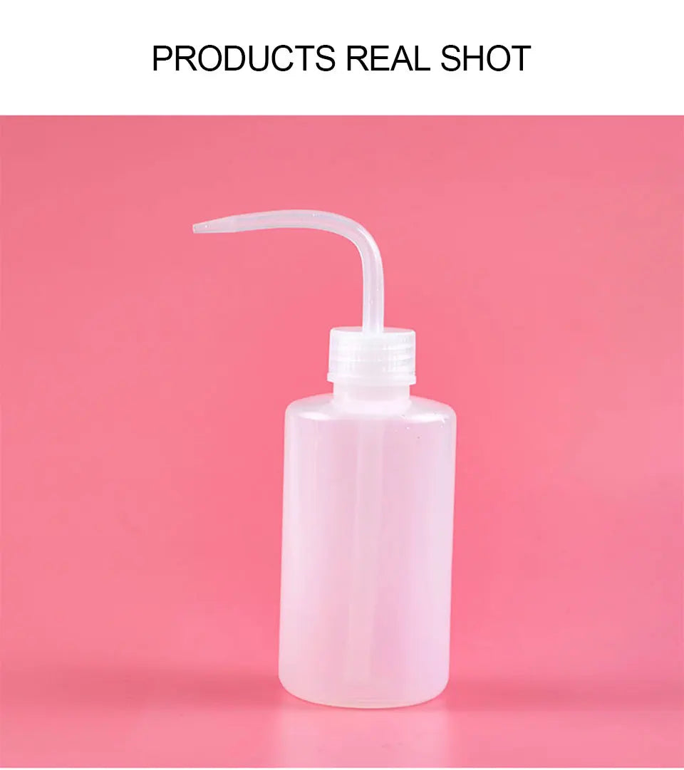 YASHICORAL 250/500ml Eyelash Cleaning Bottle – Curved Spout Lash & Brow Rinse Tool