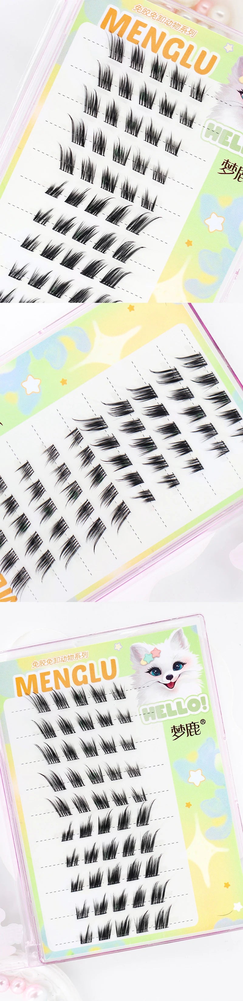 LuxuryGlow Self-Adhesive Eyelash Clusters – No-Glue, Reusable, Natural Look Lashes