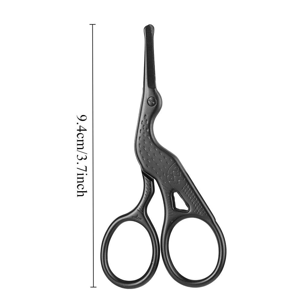 LuxuryGlow Stainless Steel Facial Hair Scissors – Rounded Tip for Nose, Beard & Eyebrow