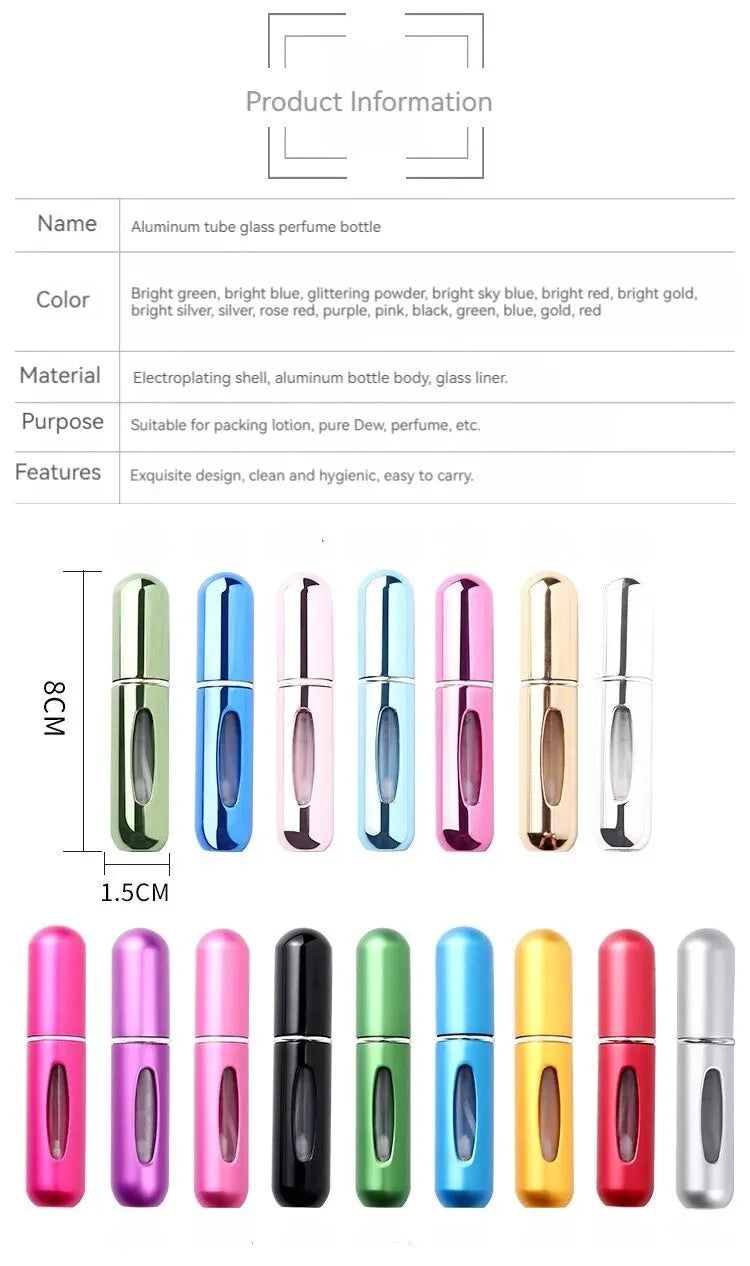 LuxuryGlow 5ml Refillable Perfume Spray Bottle – Bottom Fill & Travel-Friendly