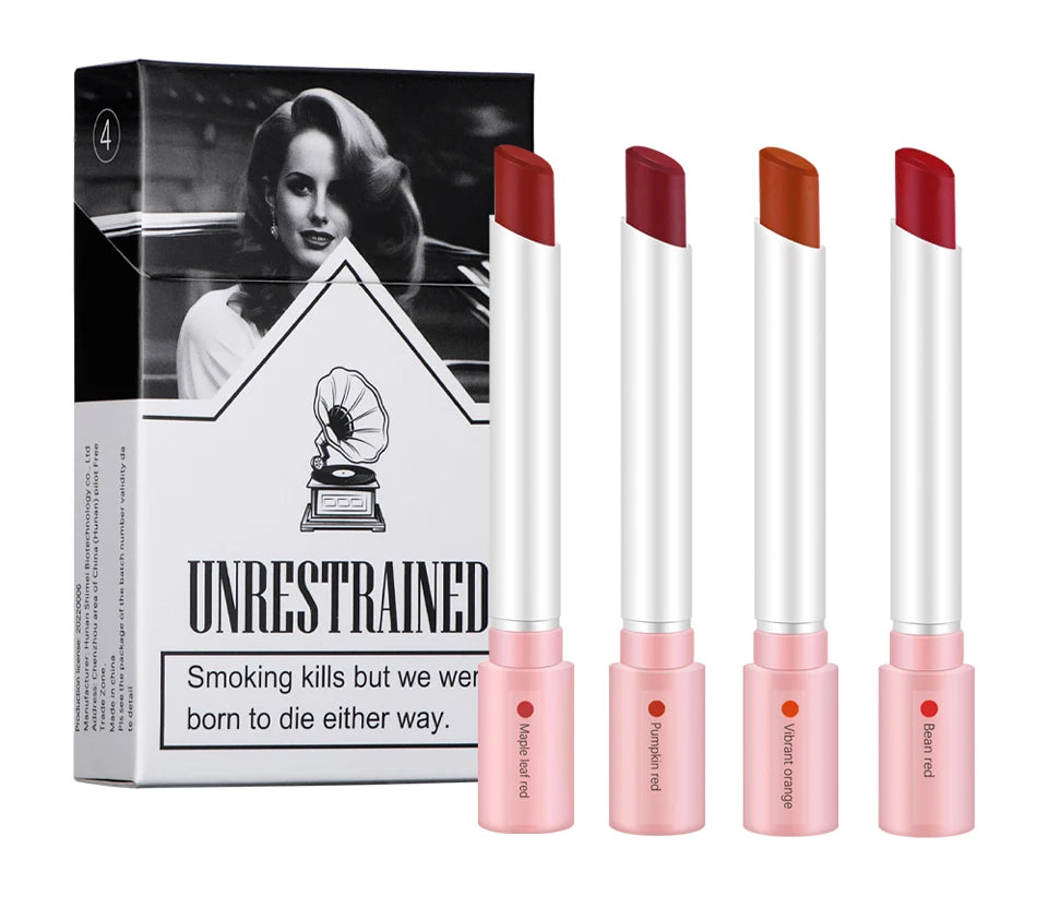 ibcccndc - Set de labiales mate de 4 colores: brillo labial resistente al agua y de larga duración