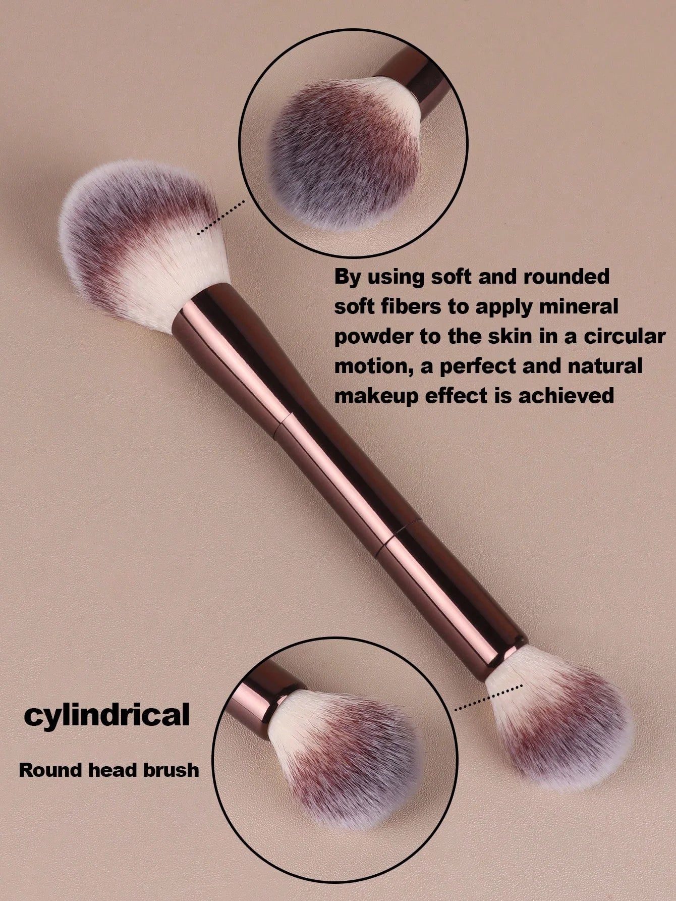 مجموعة فرش مكياج احترافية من لوكس بلند، ٧ قطع | فرش ثنائية الأطراف وفرشاة كريم أساس