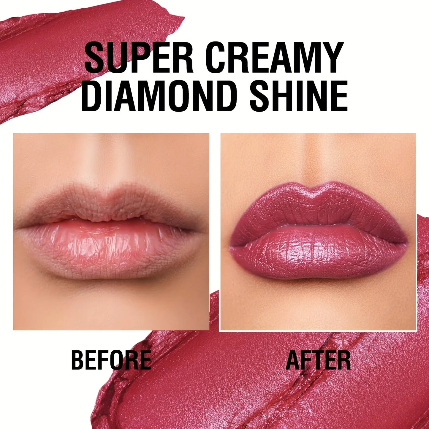 Lápiz labial perlado brillante 3 en 1 LuxuryGlow: mate, con brillo y resistente al agua