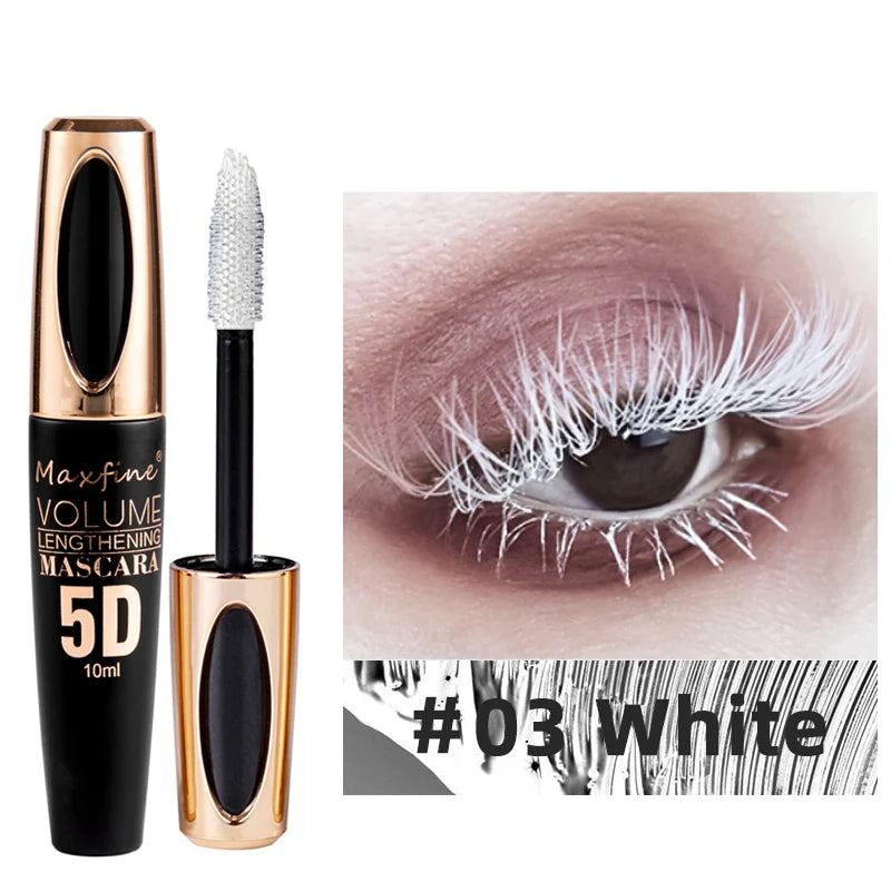 Máscara de pestañas MAXFINE 5D Waterproof Silk: potenciador de pestañas de larga duración, voluminizador y definidor de rizos.