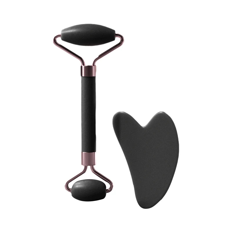 Rodillo masajeador facial de resina 3 en 1 LuxuryGlow: para rostro, cuello y ojos