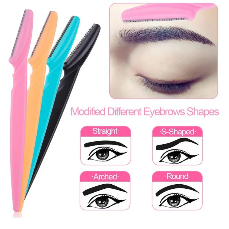 LuxuryGlow Portable Eyebrow Trimmer Razor – Stainless Steel Face & Brow Shaver for Women (1PC)