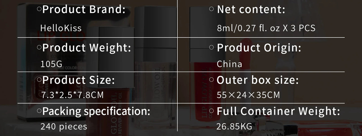 Hello Kiss Crystal Jelly Lip Oil Set – Tinted, Hydrating & Plumping Lip Gloss Combo