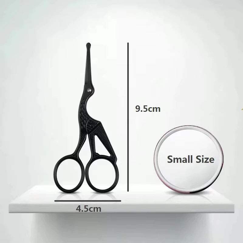 LuxuryGlow Stainless Steel Facial Hair Scissors – Rounded Tip for Nose, Beard & Eyebrow