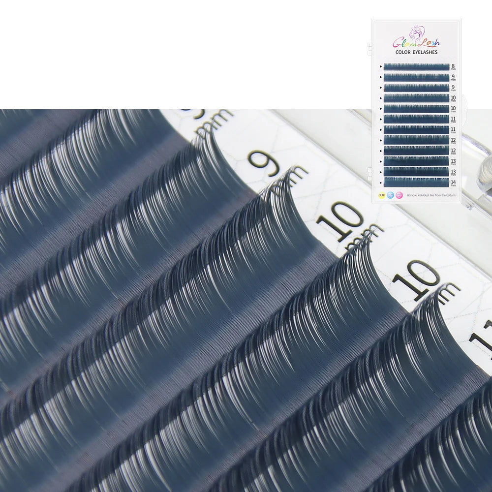 GLAMLASH Morandi Grey Colored Lash Extensions – Natural Individual Eyelashes