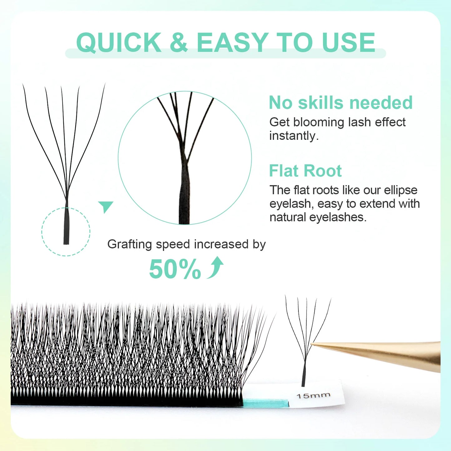 NAGARAKU W Shape مراوح الرموش المصنوعة مسبقًا - 3D / 4D / 5D / 6D Auto Bloom