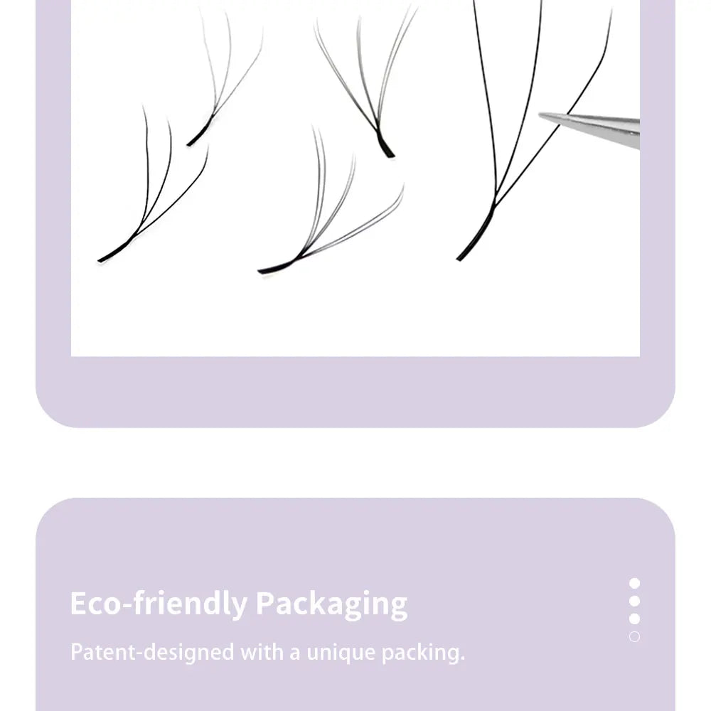 DIYDAY W-Shape Eyelash Extensions – 3D to 8D Premade Bloom Fans, Soft & Natural C90