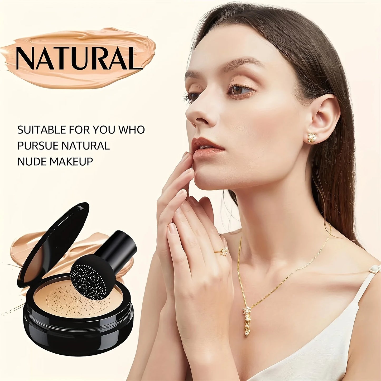 كريم أساس فاخر بتركيبة رأس الفطر من LuxuryGlow - مرطب، مقاوم للماء، ويدوم طويلًا