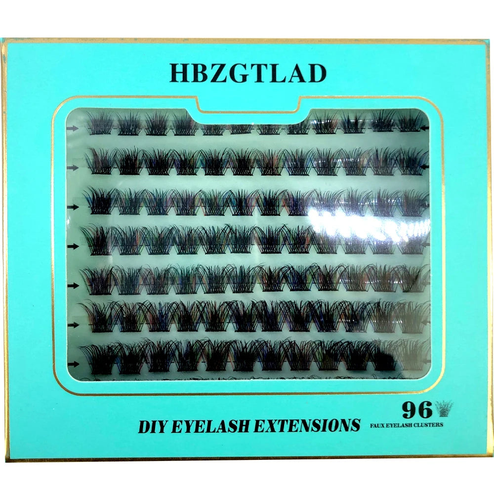 رموش صناعية من HBZGTLAD - تجعيدات على شكل حرف D، طول مختلط، مظهر طبيعي من HBZGTLAD