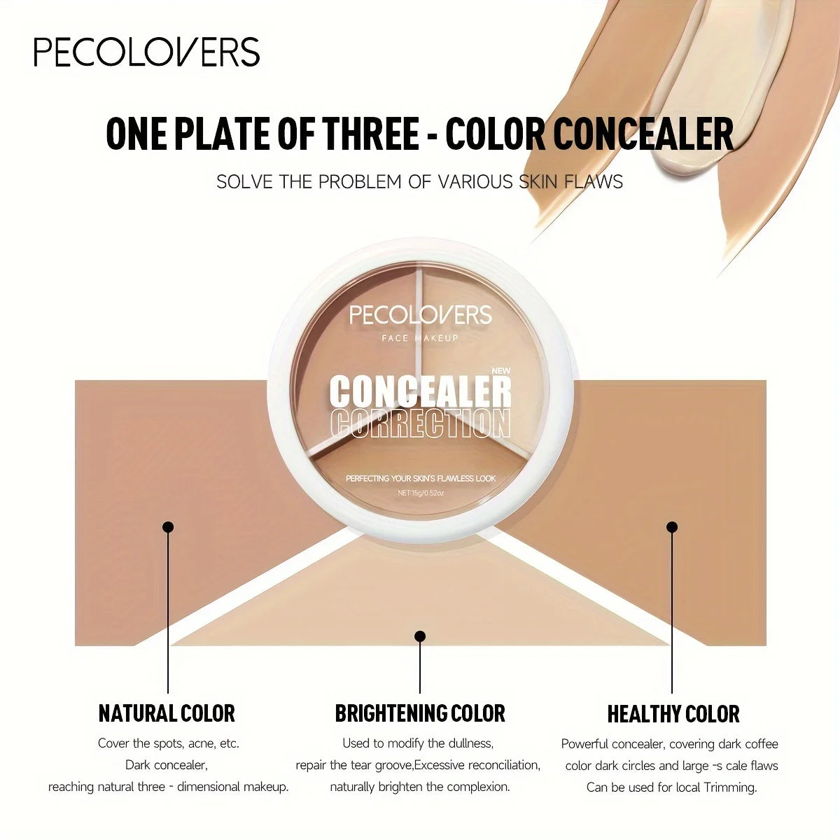 Paleta de correctores LuxuryGlow de cobertura total a prueba de agua: maquillaje hidratante y duradero para el acné, las ojeras y el contorno de ojos.