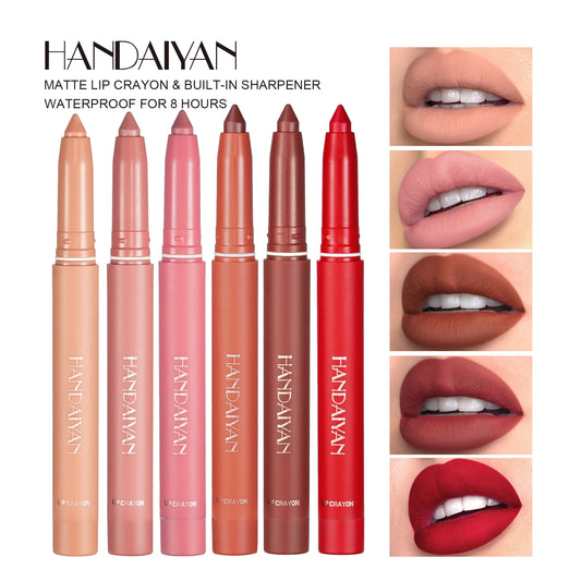 HANDAIYAN Matte Lipstick Pen with Built-In Sharpener – Fadeless & Non-Staining