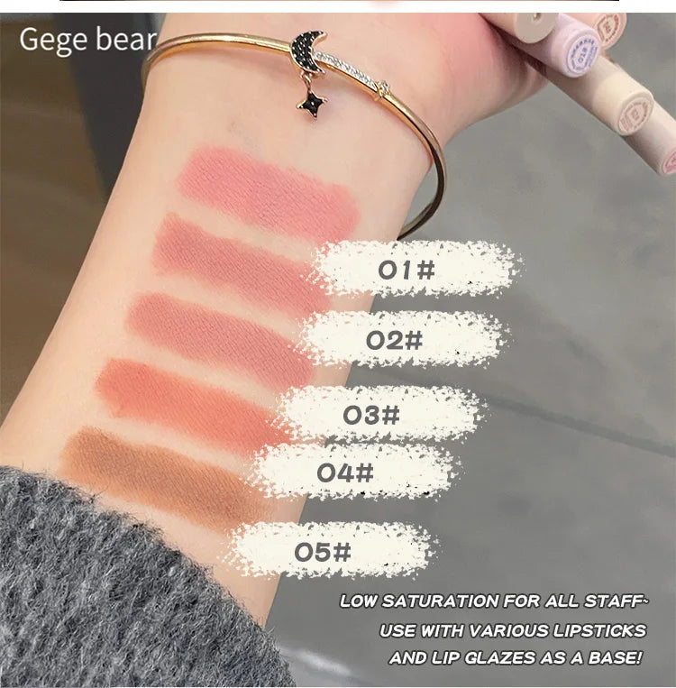 Delineador de labios mate Gege Bear Nude: lápiz aterciopelado resistente al agua y de larga duración 
