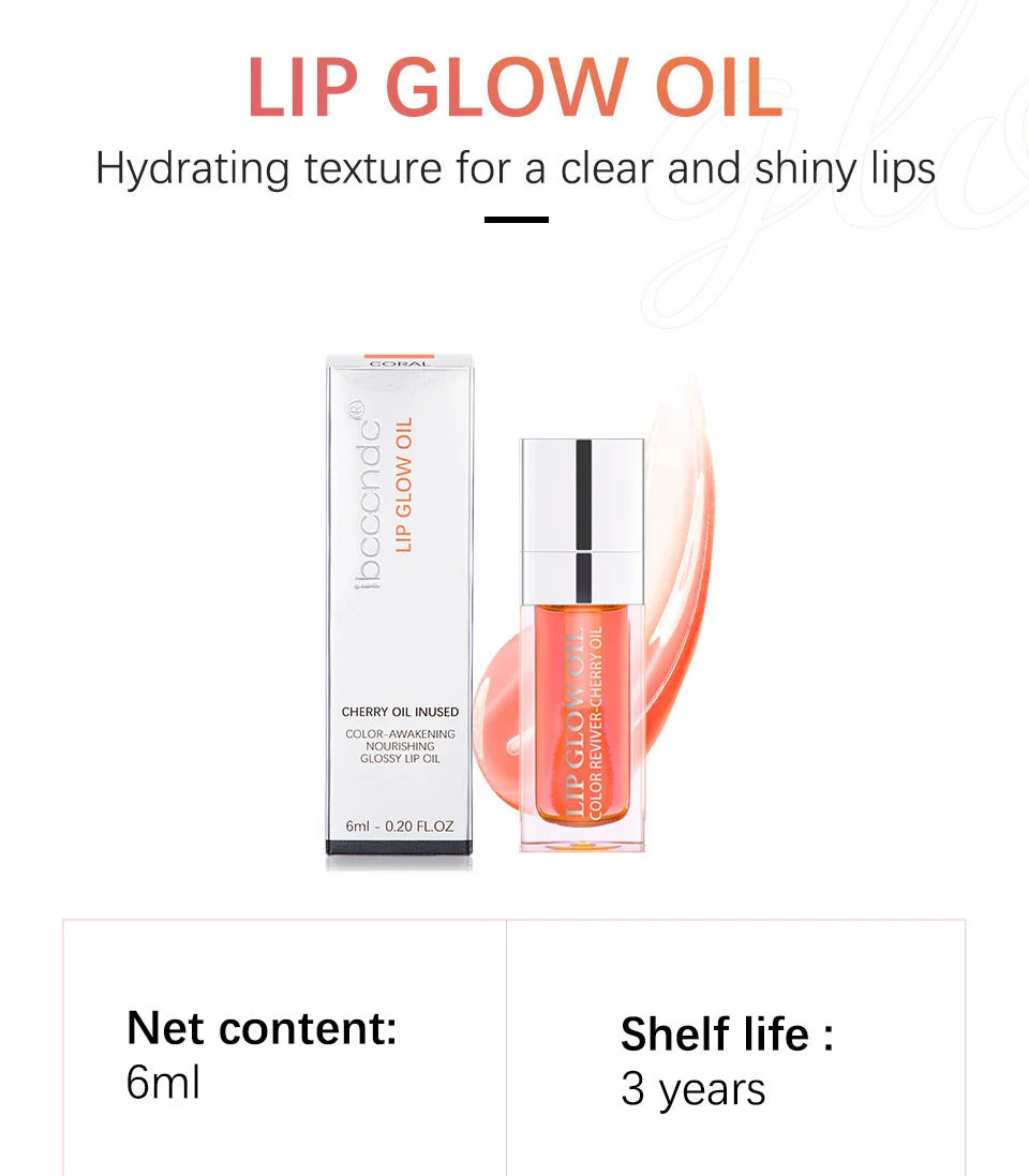 Bálsamo labial hidratante ibcccndc con aceite y brillo labial – Bálsamo labial hidratante y voluminizador con semillas de cereza