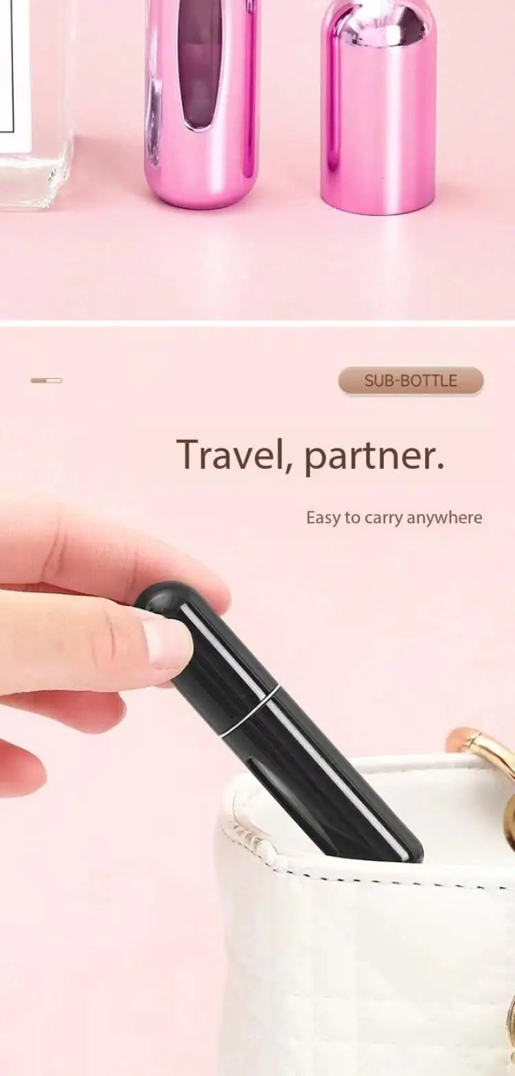 Botella dispensadora de perfume portátil de alta gama LuxuryGlow: spray de viaje recargable