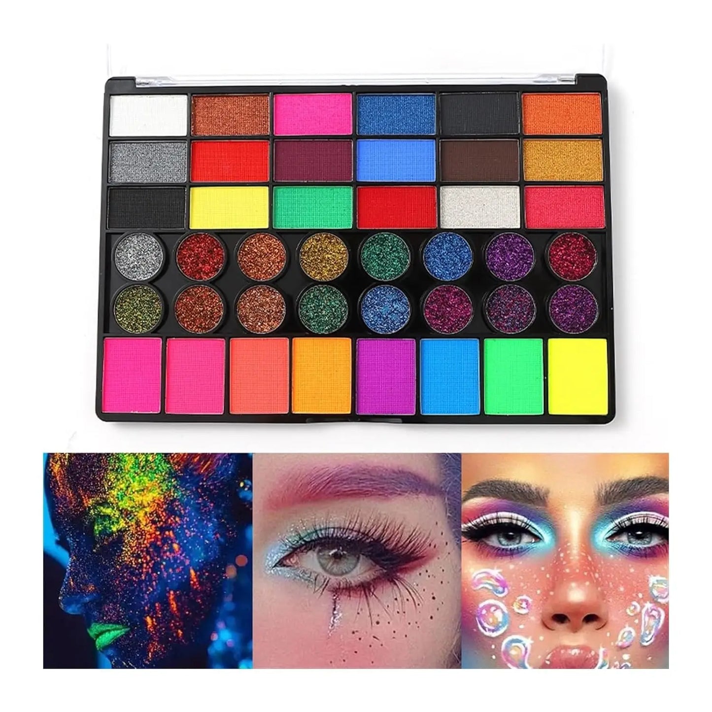 VERONNI 42-Color UV Neon Body & Face Paint Set – Water Activated, Safe for Kids & Adults