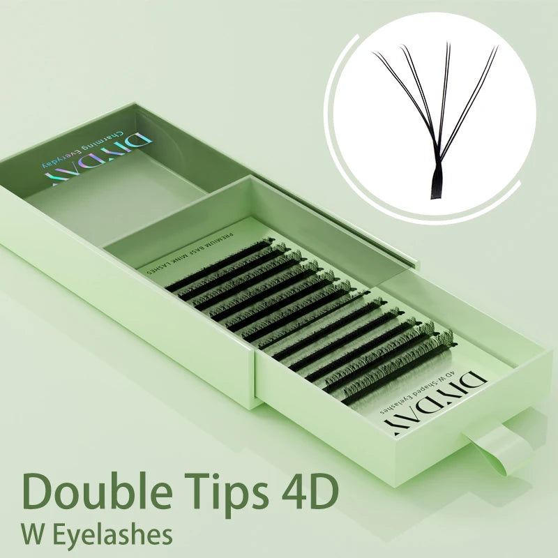 DIYDAY W-Shape Premade Eyelash Extensions – 3D to 8D Volume Fans for Natural Bloom Look C120