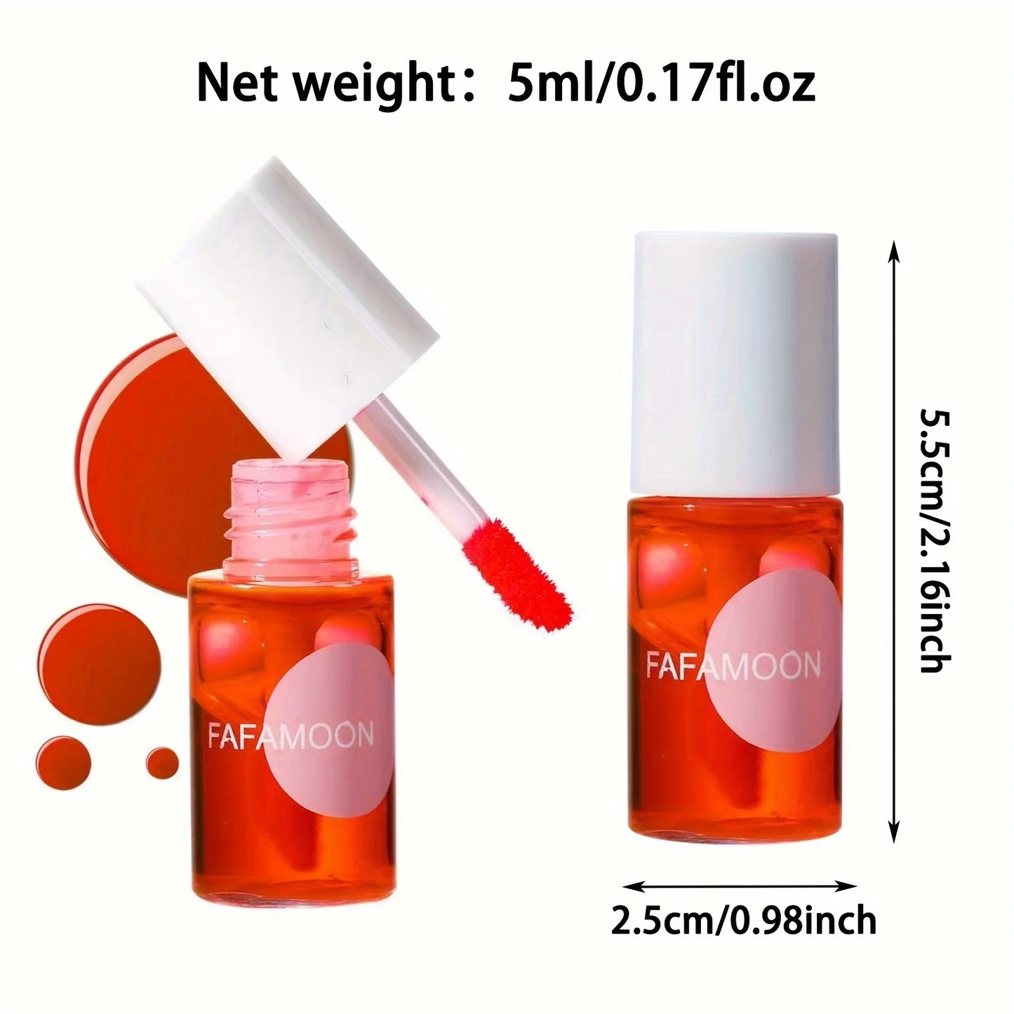 Brillo labial hidratante a prueba de agua con tinte afrutado Fafamoon: 4 colores, resistente al agua