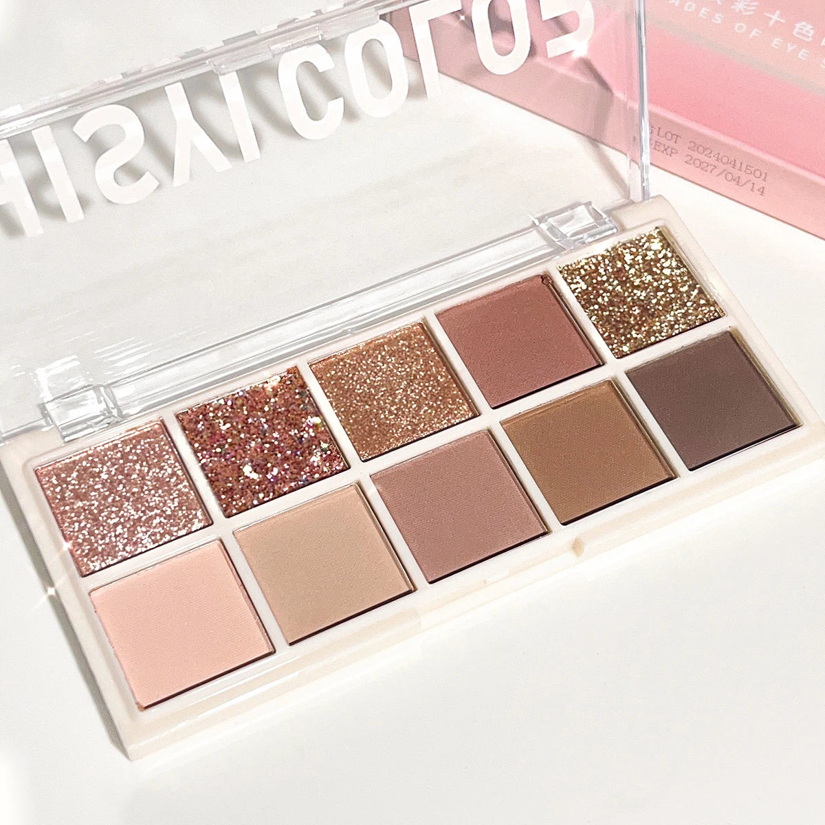 HISYI 10-Color Eyeshadow Palette – Matte, Shimmer & Glitter Waterproof Long-Lasting