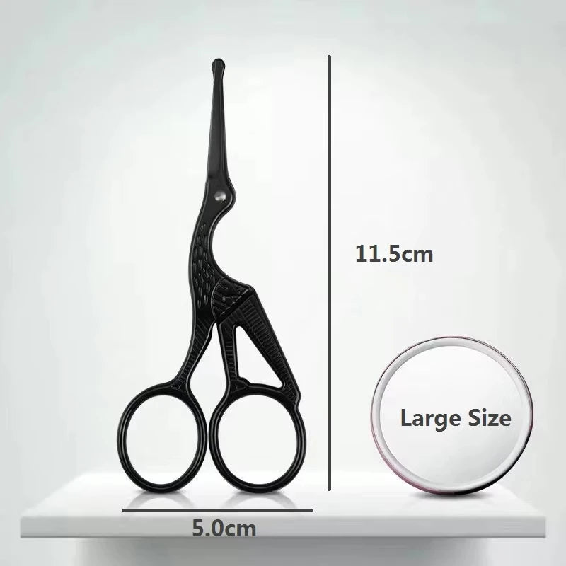 LuxuryGlow Stainless Steel Facial Hair Scissors – Rounded Tip for Nose, Beard & Eyebrow