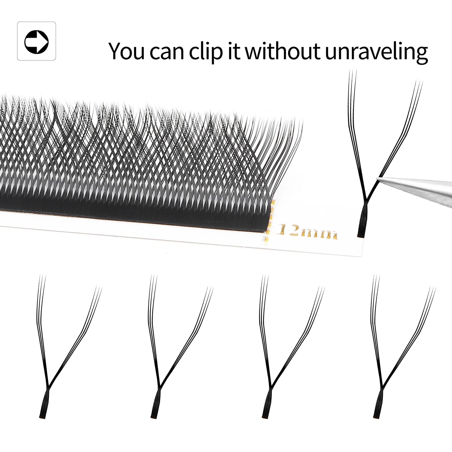 ZIUSUZAKI W-Shaped Premade Fan Eyelash Extensions – 2D to 8D Automatic Blooming Lashes C198