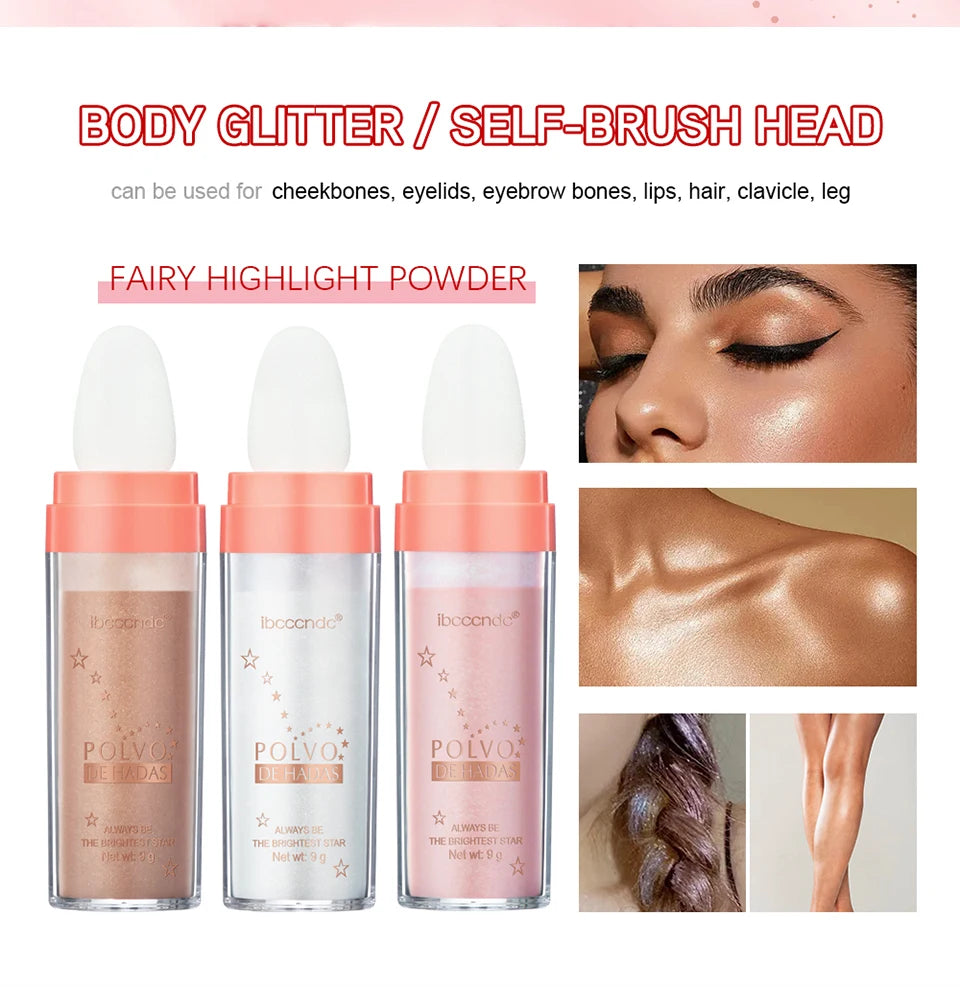 بودرة هايلايتر لاكيرين فيري جلو ثلاثية الألوان - وردي، ذهبي، برونزي لامع